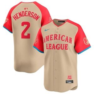 Men's American League Gunnar Henderson Nike Cream 2024 MLB All-Star Game Jersey